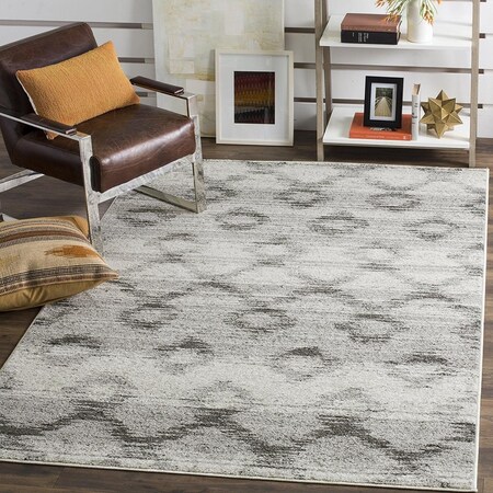 Safavieh 4 x 4 ft. Adirondack Power Loomed Square Area Rug Silver & Charcoal ADR106P-4SQ